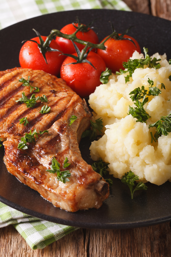 Grilled Pork Steak with Mashed Potatoes HD picture 02
