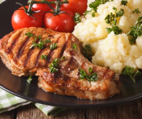 Grilled Pork Steak with Mashed Potatoes HD picture 03
