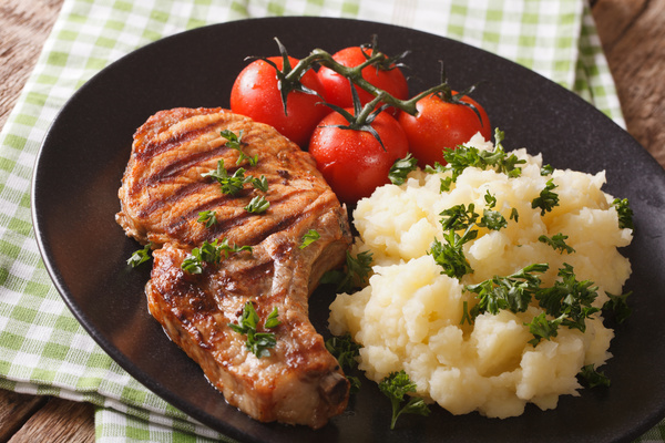 Grilled Pork Steak with Mashed Potatoes HD picture 04