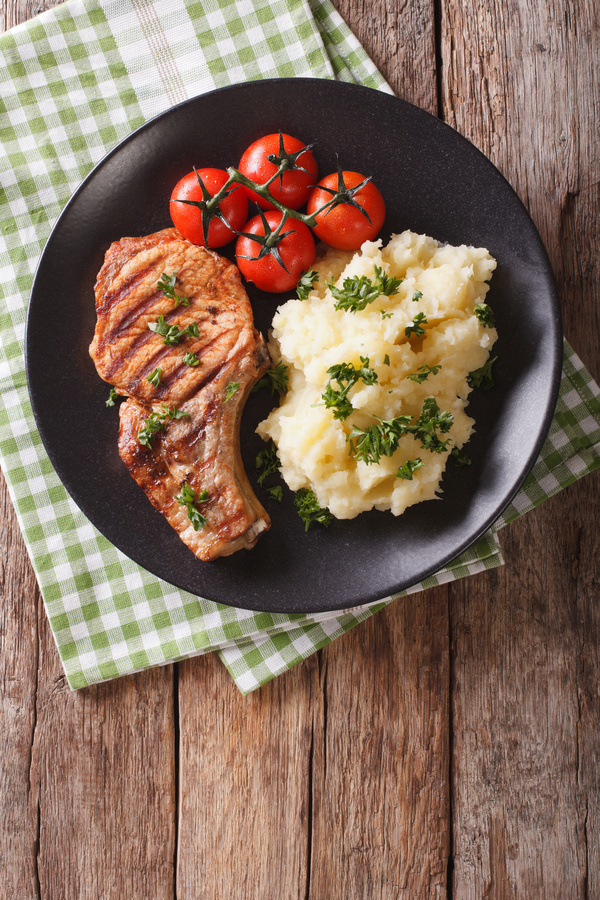 Grilled Pork Steak with Mashed Potatoes HD picture 05