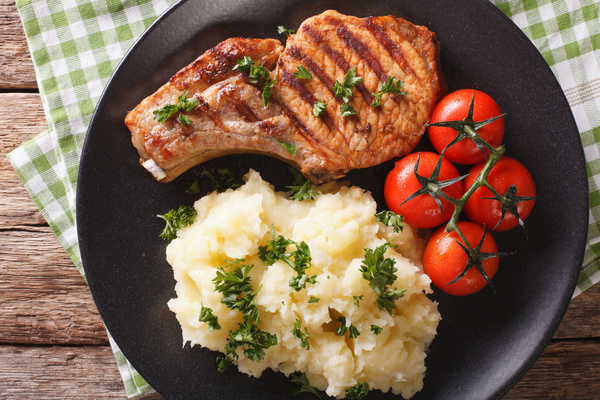 Grilled Pork Steak with Mashed Potatoes HD picture 06