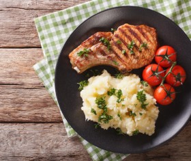 Grilled Pork Steak with Mashed Potatoes HD picture 08