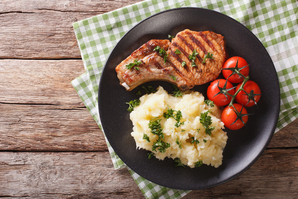 Grilled Pork Steak with Mashed Potatoes HD picture 08