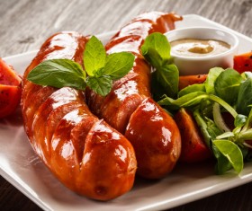 Grilled sausages and vegetables HD picture 03