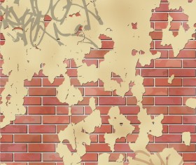 Grunge brick wall background vectors 01