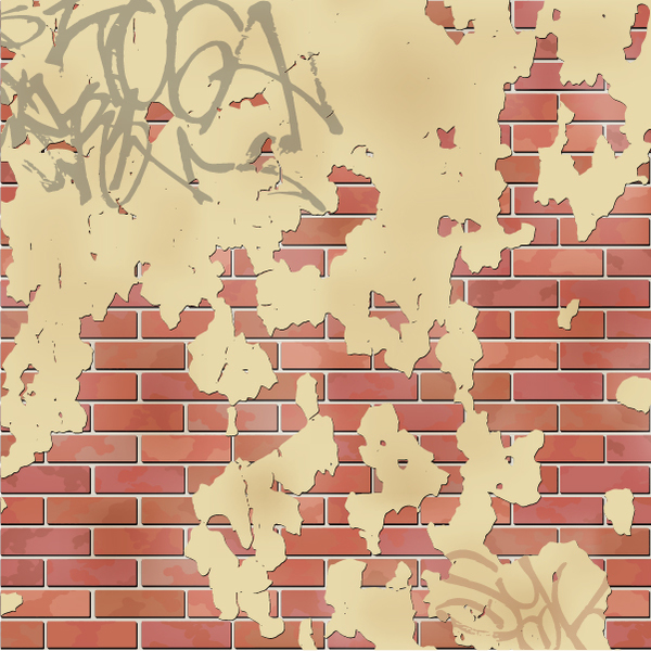 Grunge brick wall background vectors 01