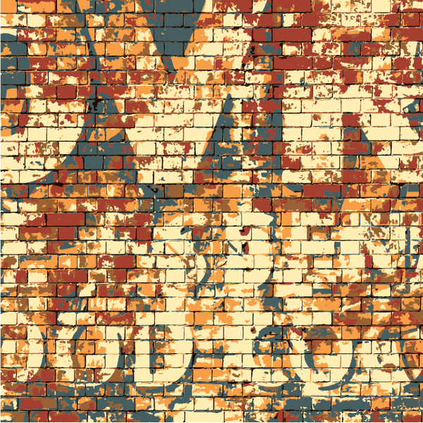 Grunge brick wall background vectors 02