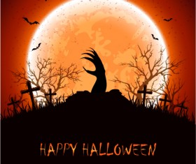 Halloween background with hand vector