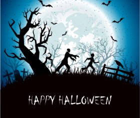 Halloween background with night vector material