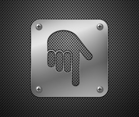 Hand download metal sign vector
