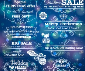 Hand drawn christmas decoative labels vector