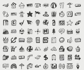 Hand drawn travel icons set 02