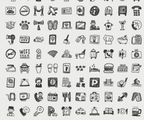 Hand drawn travel icons set 03