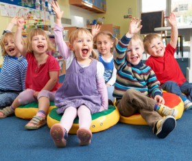 Happy child in the classroom HD picture