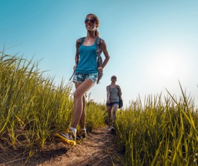 Hikers with backpack Stock Photo 01