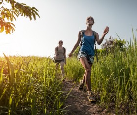 Hikers with backpack Stock Photo 06