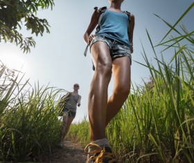 Hikers with backpack Stock Photo 08