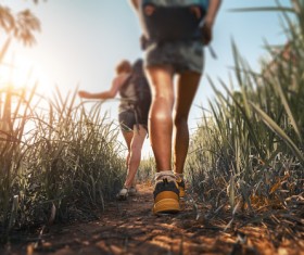 Hikers with backpack Stock Photo 10