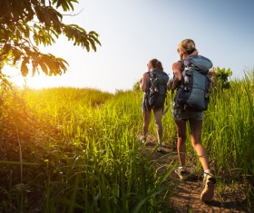 Hikers with backpack Stock Photo 15