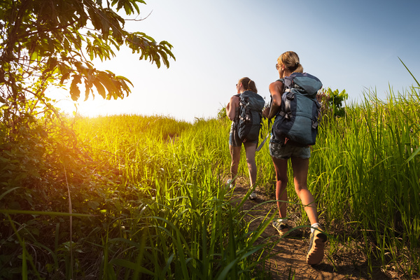 Hikers with backpack Stock Photo 15