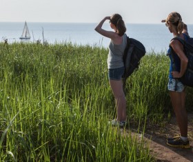 Hikers with backpack Stock Photo 20
