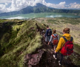 Hikers with backpack Stock Photo 21