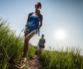 Hikers with backpack Stock Photo 22