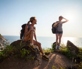Hikers with backpack Stock Photo 24