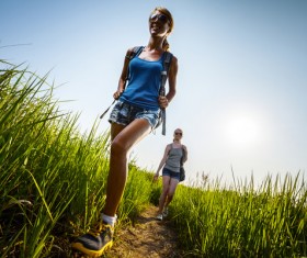 Hikers with backpack Stock Photo 25