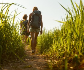 Hikers with backpack Stock Photo 26