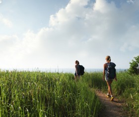 Hikers with backpack Stock Photo 28