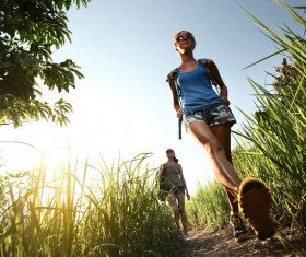 Hikers with backpack Stock Photo 30