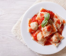 Italian dumplings with ketchup HD picture