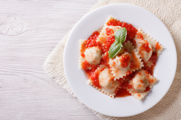 Italian dumplings with ketchup HD picture