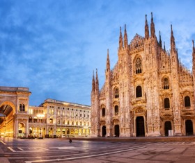 Italy Famous architecture of the cathedral of Milan Stock Photo