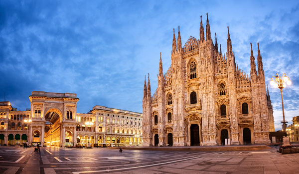 Italy Famous architecture of the cathedral of Milan Stock Photo