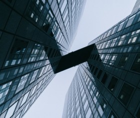 Bridge connecting the building Stock Photo