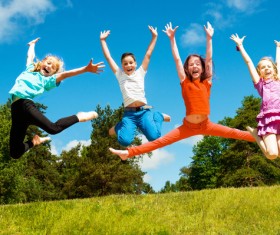 Jumping happy child HD picture