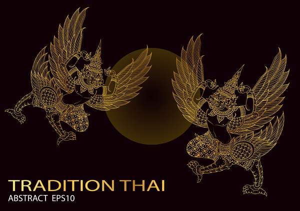 King bird thai tradition vector illustration