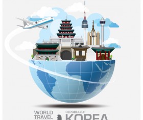 Korea travel vector template 01