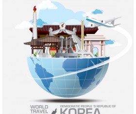 Korea travel vector template 02