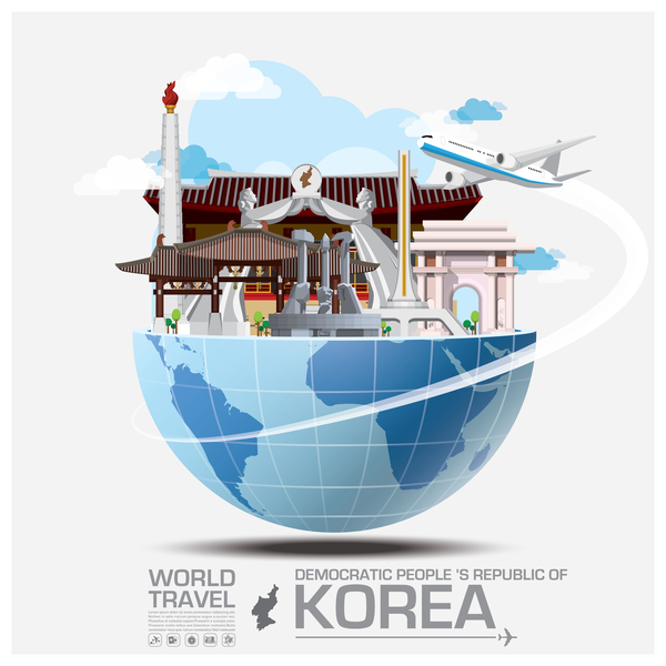 Korea travel vector template 02