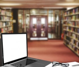 Library Desktop Computer Stock Photo