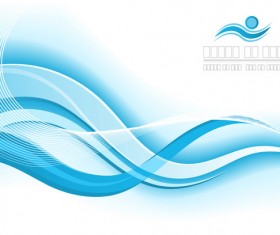 Light blue wavy abstract background vector 05