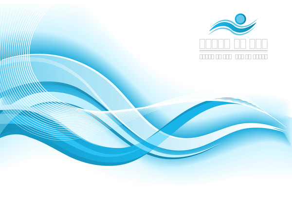 Light blue wavy abstract background vector 05