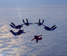 Limit parachuting aerial modeling Stock Photo 01