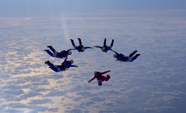 Limit parachuting aerial modeling Stock Photo 01