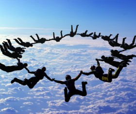 Limit parachuting aerial modeling Stock Photo 02