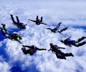 Limit parachuting aerial modeling Stock Photo 03