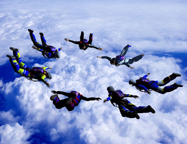 Limit parachuting aerial modeling Stock Photo 03